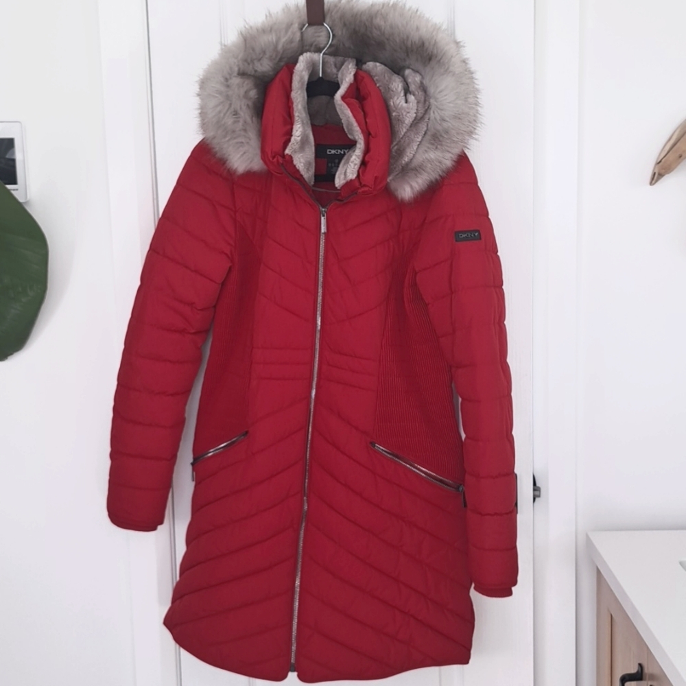 DKNY Red Puffer